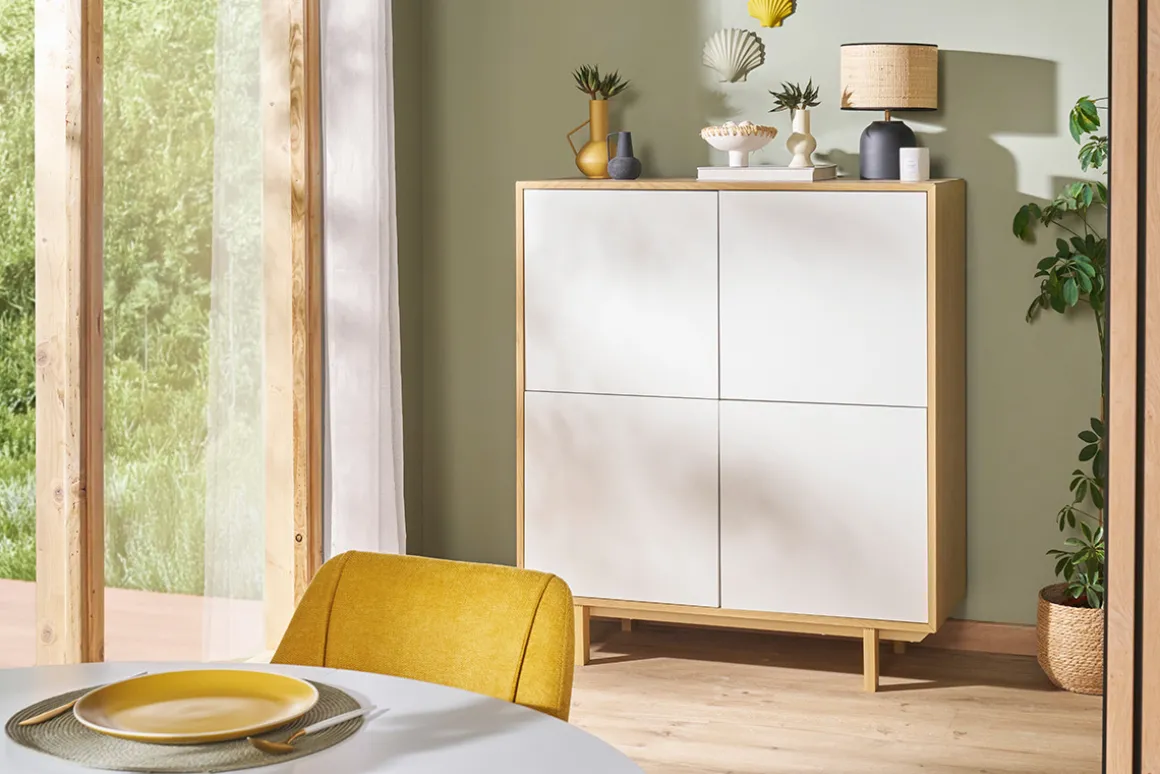 Online Miliboo Aparador nórdico madera y blanco A125cm SID