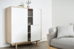 Online Miliboo Aparador nórdico madera y blanco A125cm SID