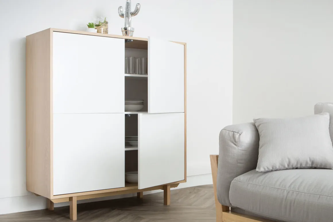 Online Miliboo Aparador nórdico madera y blanco A125cm SID