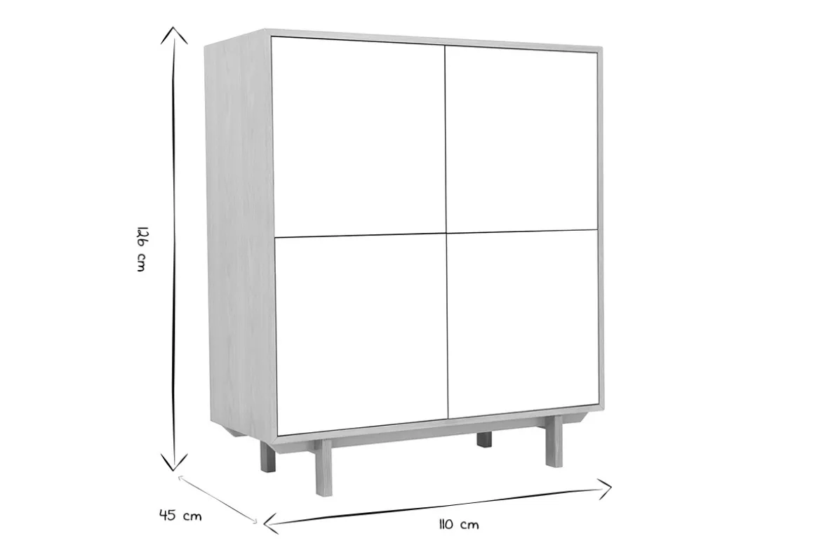 Online Miliboo Aparador nórdico madera y blanco A125cm SID
