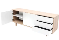 Best Sale Miliboo Aparador nórdico madera y blanco 195cm SID