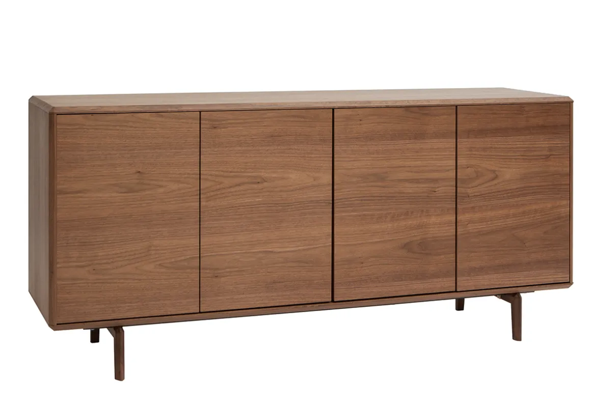 Store Miliboo Aparador vintage con 4 puertas de madera oscura 160 cm SUVA