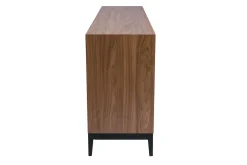 Fashion Miliboo Aparador vintage con acabado de madera de nogal oscuro y metal negro con almacenaje 180 cm SARTO