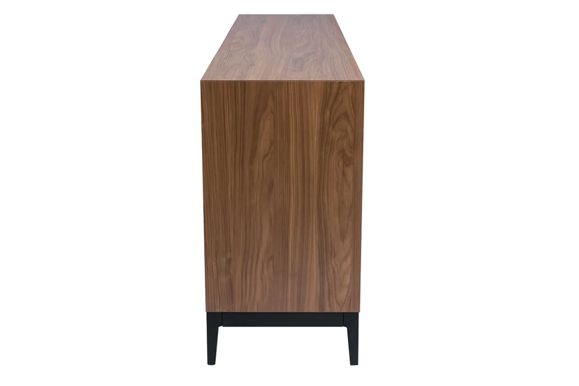 Fashion Miliboo Aparador vintage con acabado de madera de nogal oscuro y metal negro con almacenaje 180 cm SARTO