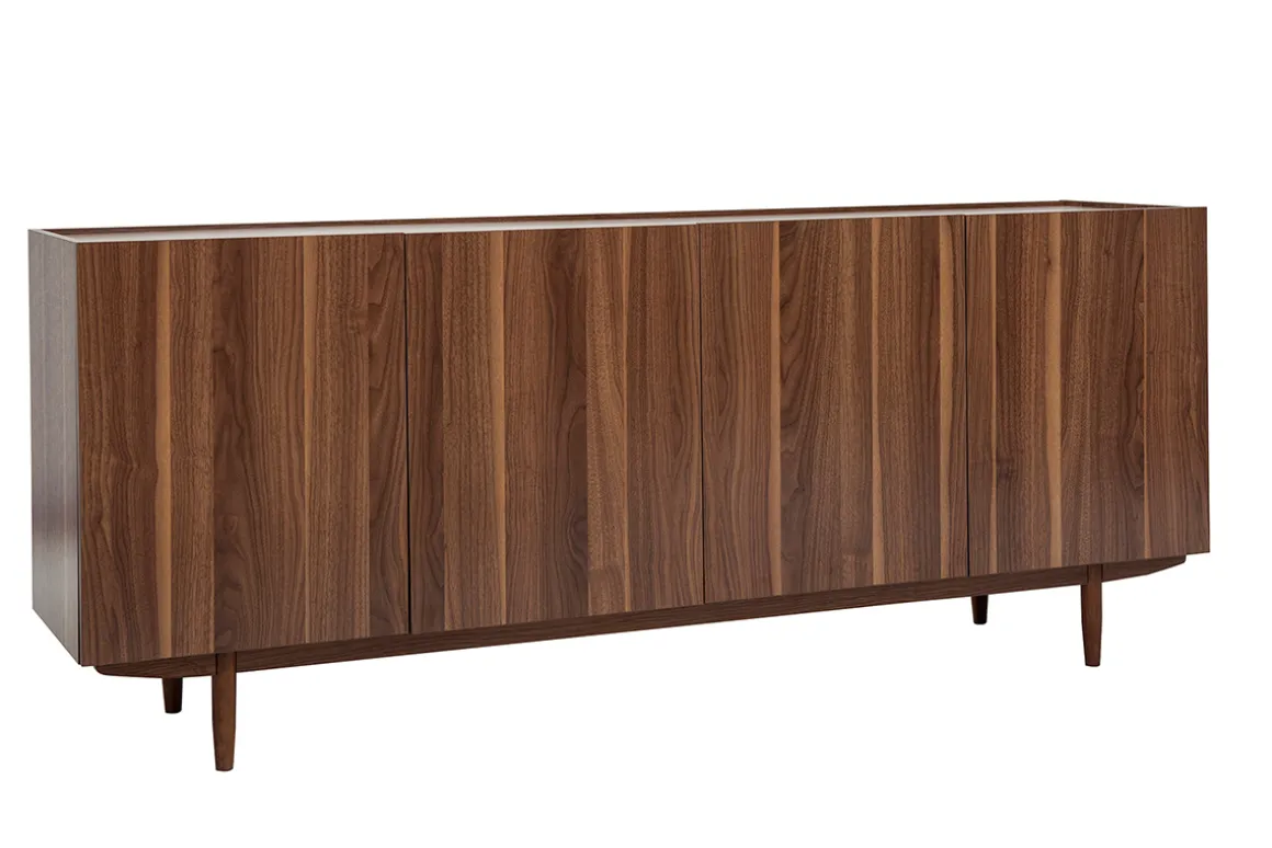 Sale Miliboo Aparador vintage con 4 puertas de madera oscura 180 cm SANAA