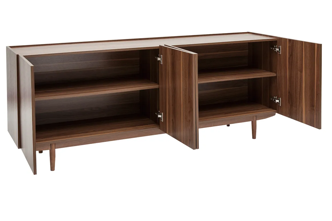 Sale Miliboo Aparador vintage con 4 puertas de madera oscura 180 cm SANAA
