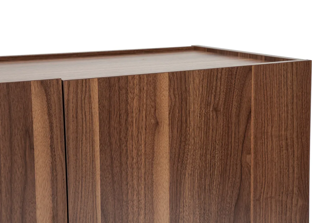 Sale Miliboo Aparador vintage con 4 puertas de madera oscura 180 cm SANAA