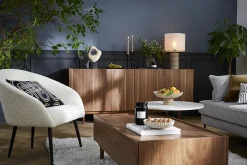 Sale Miliboo Aparador vintage con 4 puertas de madera oscura 180 cm SANAA