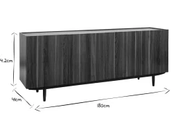 Sale Miliboo Aparador vintage con 4 puertas de madera oscura 180 cm SANAA