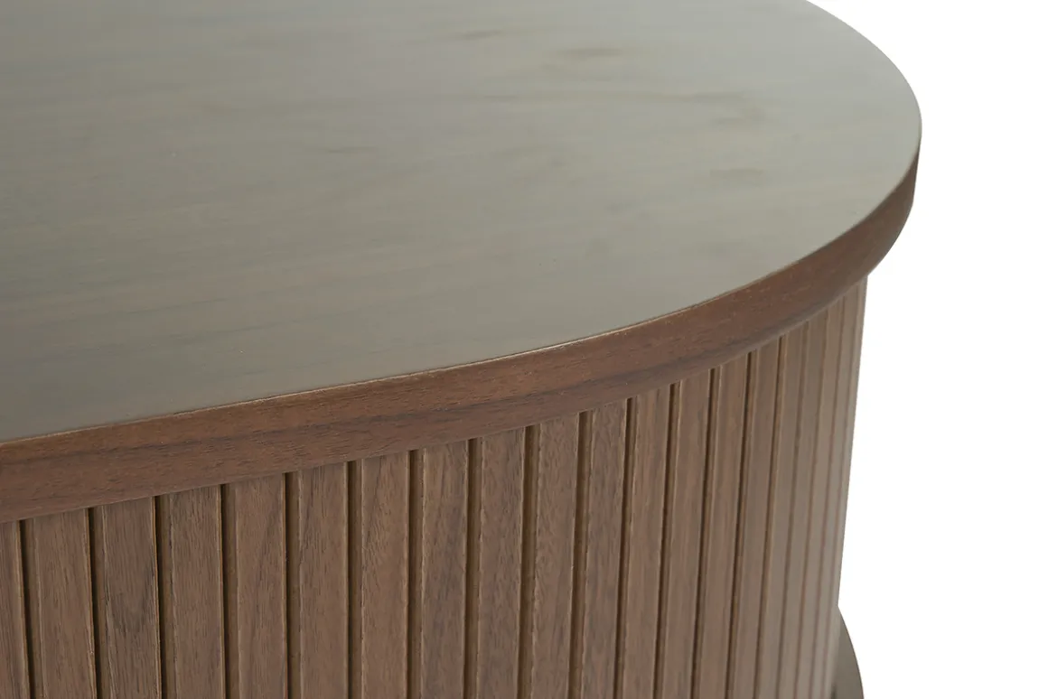 Best Sale Miliboo Aparador vintage de madera oscura con 2 puertas correderas 160 cm EPIC