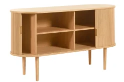 Best Sale Miliboo Aparador vintage de madera clara de roble con 2 puertas correderas 138 cm EPIC