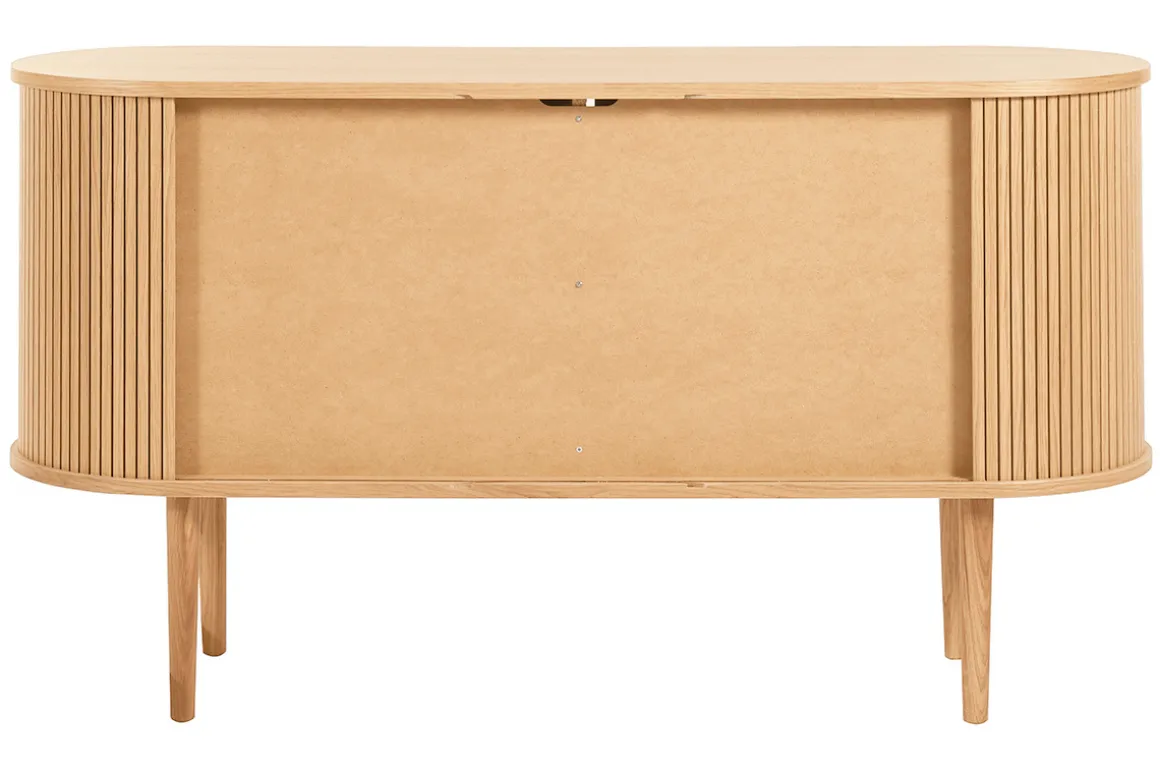Best Sale Miliboo Aparador vintage de madera clara de roble con 2 puertas correderas 138 cm EPIC