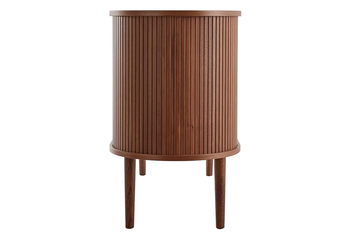 Clearance Miliboo Aparador vintage de madera oscura de nogal con 2 puertas correderas 138 cm EPIC