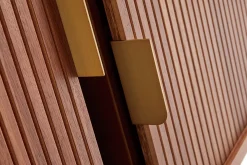 Clearance Miliboo Aparador vintage de madera oscura de nogal con 2 puertas correderas 138 cm EPIC