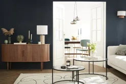 Clearance Miliboo Aparador vintage de madera oscura de nogal con 2 puertas correderas 138 cm EPIC