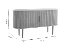 Clearance Miliboo Aparador vintage de madera oscura de nogal con 2 puertas correderas 138 cm EPIC