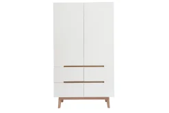 Outlet Miliboo Armario colgador nórdico blanco y madera clara KELMA
