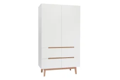 Outlet Miliboo Armario colgador nórdico blanco y madera clara KELMA