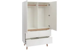 Outlet Miliboo Armario colgador nórdico blanco y madera clara KELMA