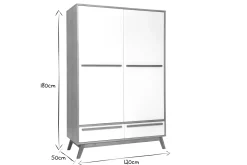 Best Miliboo Armario dos puertas diseno escandinavo HELIA
