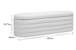 Cheap Miliboo Banco con baúl de tela efecto lana rizada blanco L 125 cm NAVY