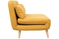 Fashion Miliboo Banco convertible 2 plazas en tejido efecto terciopelo amarillo mostaza AMIKO