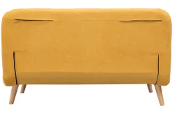 Fashion Miliboo Banco convertible 2 plazas en tejido efecto terciopelo amarillo mostaza AMIKO
