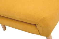 Fashion Miliboo Banco convertible 2 plazas en tejido efecto terciopelo amarillo mostaza AMIKO