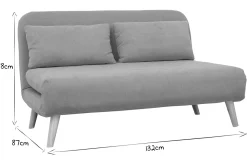 Fashion Miliboo Banco convertible 2 plazas en tejido efecto terciopelo amarillo mostaza AMIKO