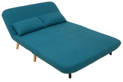 New Miliboo Banco convertible 2 plazas en tejido azul petróleo AMIKO
