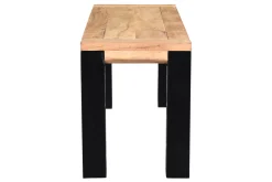 Best Sale Miliboo Banco de acacia maciza y metal negro 95 cm TRAP