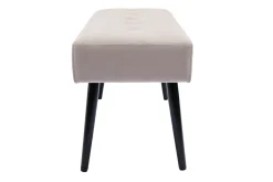 Best Miliboo Banco de diseño capitoné de terciopelo color topo y metal negro 95 cm GUESTA