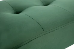 Clearance Miliboo Banco de diseño capitoné de terciopelo verde oscuro y metal negro 95 cm GUESTA