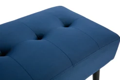 Hot Miliboo Banco de diseño capitoné de terciopelo azul noche y metal negro 95 cm GUESTA