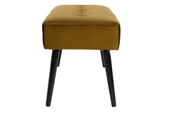 Discount Miliboo Banco de diseño capitoné de terciopelo color bronce y metal negro 95 cm GUESTA
