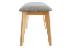 New Miliboo Banco de madera con tejido gris claro ELION