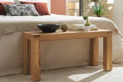 Fashion Miliboo Banco de madera de acacia maciza 95 cm BALTO