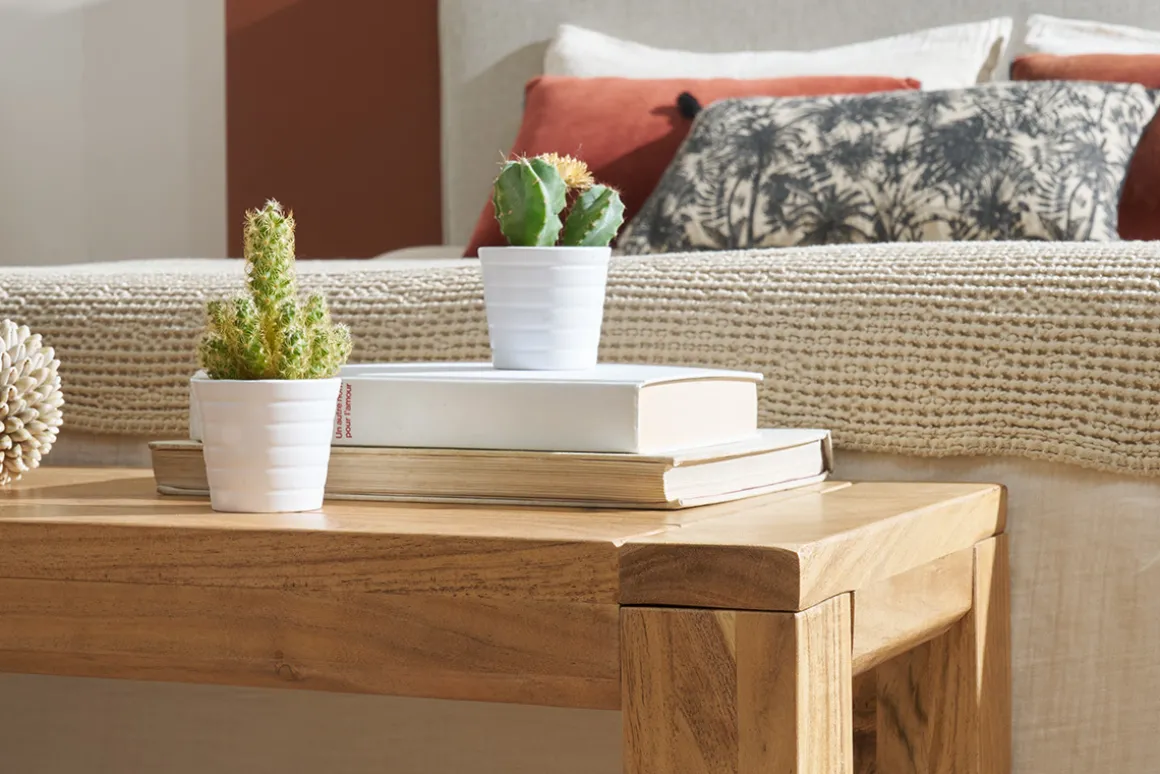 Fashion Miliboo Banco de madera de acacia maciza 95 cm BALTO