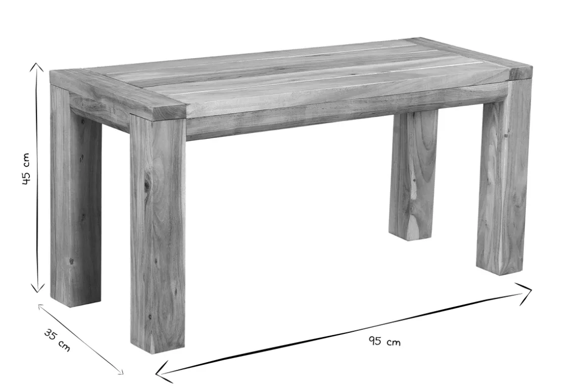Fashion Miliboo Banco de madera de acacia maciza 95 cm BALTO