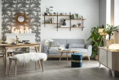 Cheap Miliboo Banco diseño 100cm blanco y madera LEENA