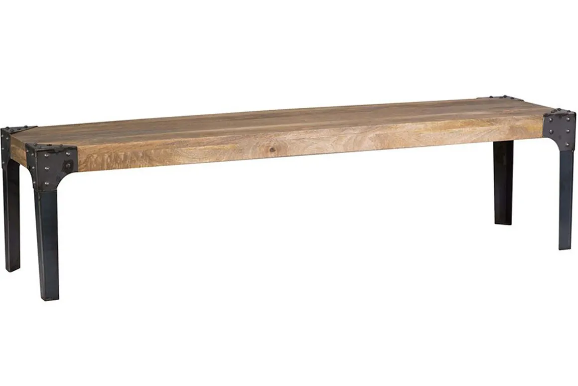 Flash Sale Miliboo Banco diseño industrial metal y madera 180cm MADISON