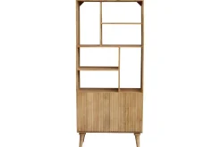 Cheap Miliboo Biblioteca en mango con 2 puertas grabadas RUBIA