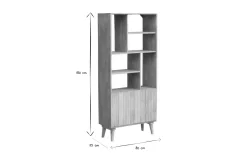 Cheap Miliboo Biblioteca en mango con 2 puertas grabadas RUBIA