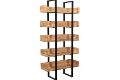 Sale Miliboo Biblioteca industrial acacia y metal negro L90 cm TAO
