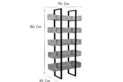 Sale Miliboo Biblioteca industrial acacia y metal negro L90 cm TAO