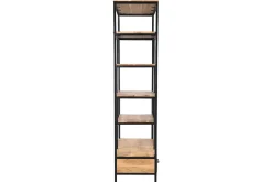 Clearance Miliboo Biblioteca industrial en acacia y metal negro L90 cm JASPE