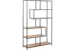 Sale Miliboo Biblioteca industrial metal negro y madera L114 cm TRESCA