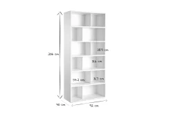 Fashion Miliboo Biblioteca moderna en madera blanca EPURE