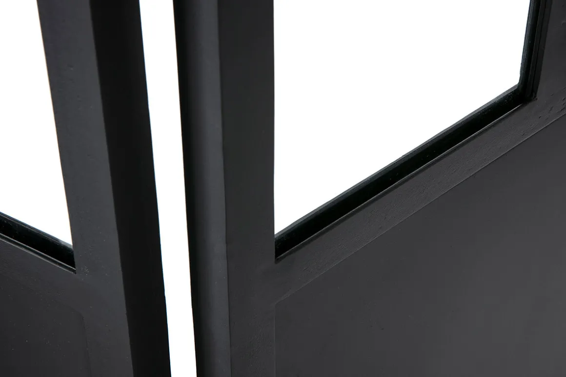Flash Sale Miliboo Biombo 4 paneles en metal negro y cristal RACK