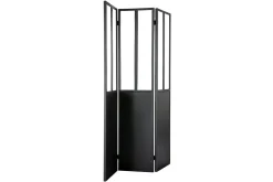Best Miliboo Biombo en metal negro y cristal 3 paneles RACK